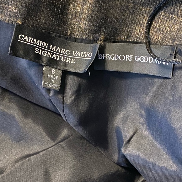 Carmen Marc Valvo Signature Maxi Skirt 8 Women Green Aline Shiny Elegant Party - Picture 10 of 15